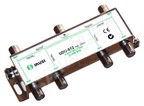 IKUSI UDU-612_ rozbočovač, 6 výst. 11,8 dB, DC pass