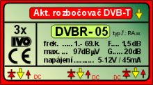 Akt.rozb.pro DVB-T,3x výst."F" 20dB