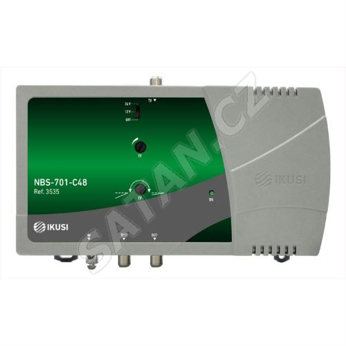 IKUSI NBS-704-C48_ zesilovač, 3 vstupy VHF - UHF1 - UHF2, 115 dBµV, LTE700