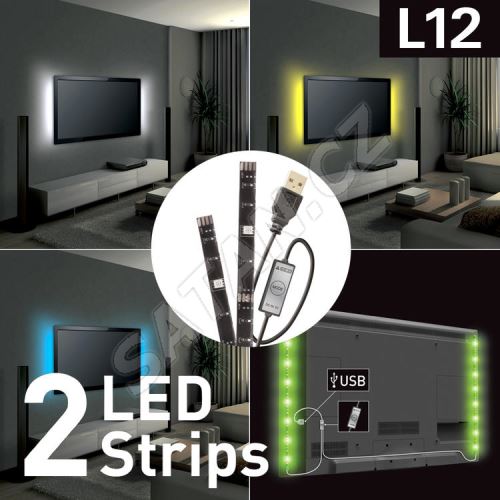 USB LED osvětlení pro televizory, barevné