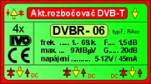 Akt.rozb.pro DVB-T,4x výst."F" 20dB