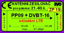 Zes.DVB-T/T2 16db s potlač.LTE venk PP09