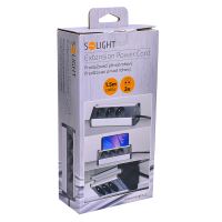 Solight prodlužovací přívod, 3 zásuvky, 1,5m, 3 x 1mm2, hliník, rohový design