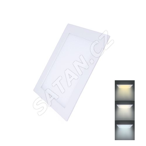 Solight LED mini panel CCT, podhledový, 12W, 900lm, 3000K, 4000K, 6000K, čtvercový