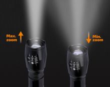 Solight LED nabíjecí svítilna, 300lm, Cree, zoom, power banka, Li-Ion