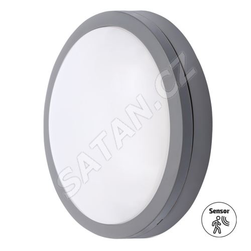 Solight LED venkovní osvětlení se senzorem Siena, šedé, 20W, 1500lm, 4000K, IP54, 23cm