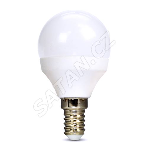 Solight LED žárovka, miniglobe, 6W, E14, 3000K, 510lm, bílé provedení